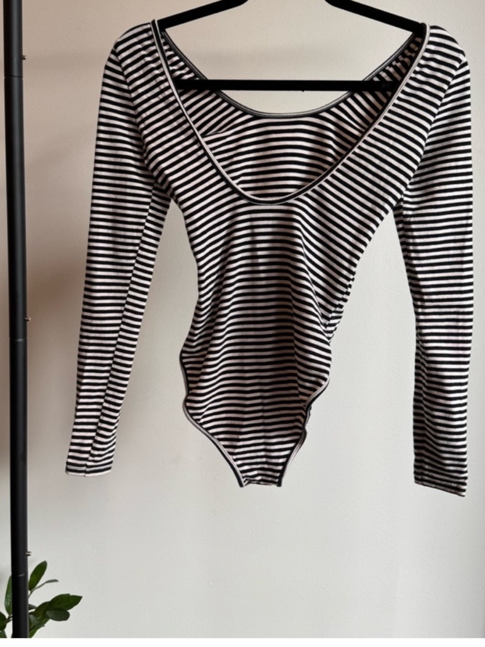 American Apparel Black and White Striped Bodysuit - Picture 5 of 5